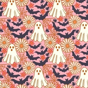 Ghosts and Florals Cream Fabric By The Yard