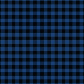 1/4 Inch Blue Buffalo Check | Mini Quarter Inch Checkered Blue and Black 
