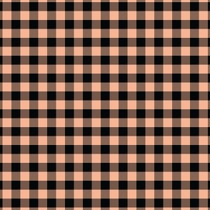 1/4 Inch Peach Buffalo Check | Small Quarter Inch Checkered Peach Fuzz and Black