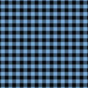 1/4 Inch Blue Buffalo Check | Small Quarter Inch Checkered Blue and Black