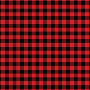 1/4 Inch Red Buffalo Check | Small Quarter Inch Checkered Red and Black