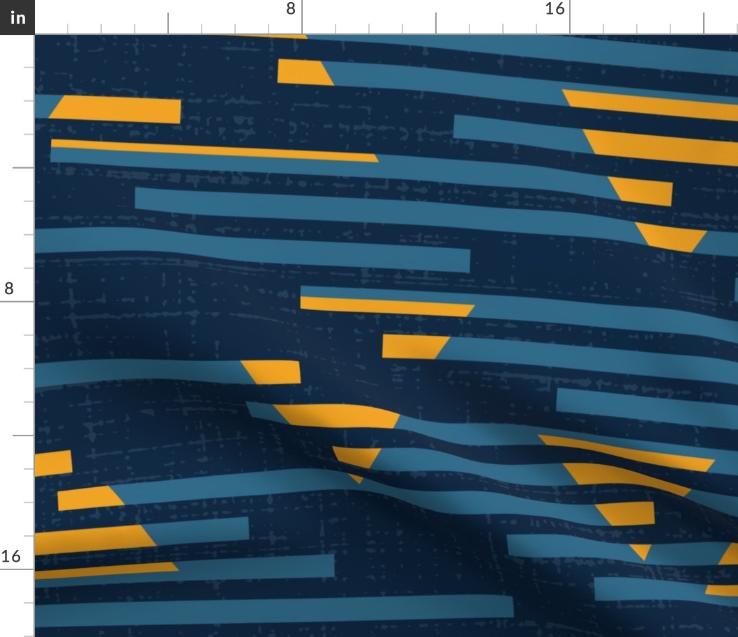 Stripes and Triangles | Navy and yellow | Jumbo scale ©designsbyroochita