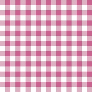 Peony and White Gingham Check