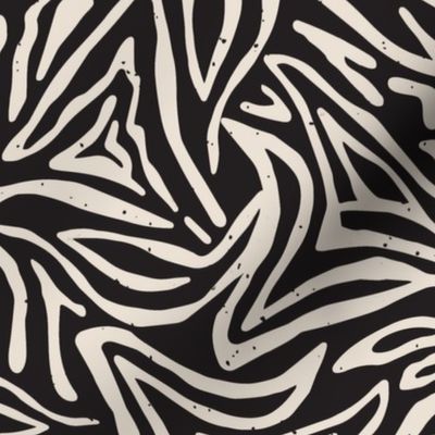 Wild Stripes Zebra Animal Print Wallpaper | Black and Off White | Jumbo scale ©designsbyroochita