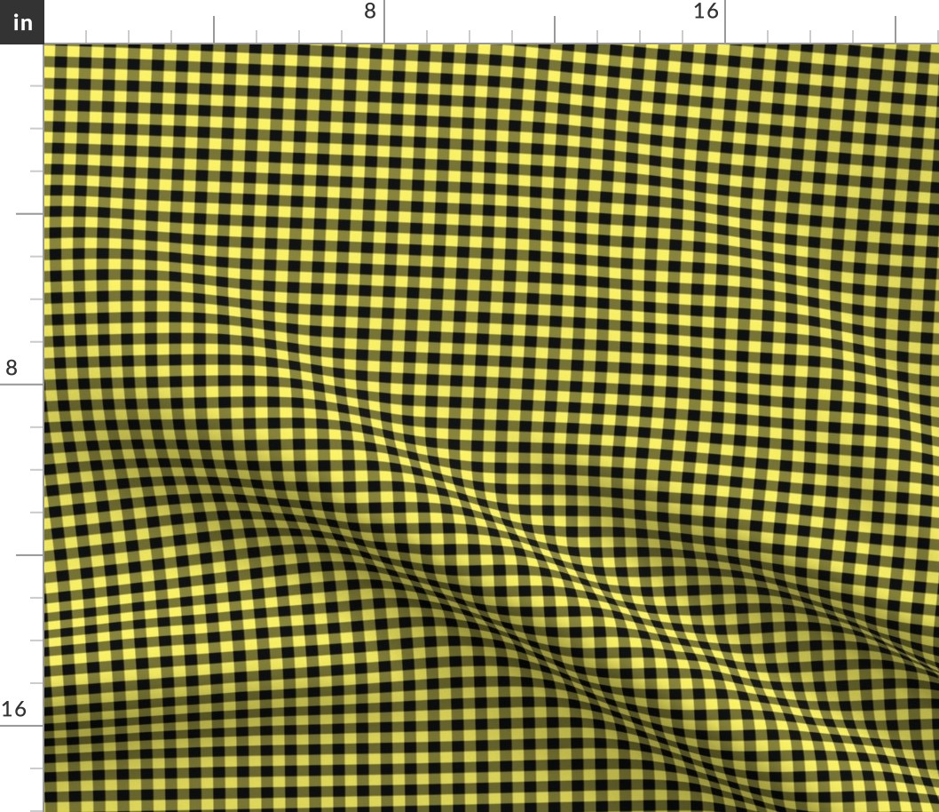 1/4 Inch Yellow Buffalo Check | Small Quarter Inch Checkered Yellow and Black