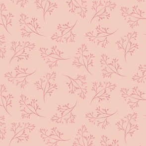 Viva Magenta Branches on Blush Pink Background