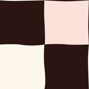 Large Dark Brown and Pink Classical Checkers inspired by Checkerboard Cookies