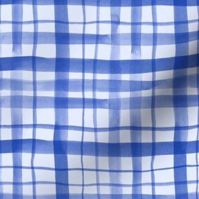 Watercolor blue checkered texture