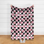 Pink Conversation Hearts Checker Background - XL Scale