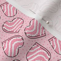 Pink Heart Valentine Cakes Pink Background - Extra Small Scale