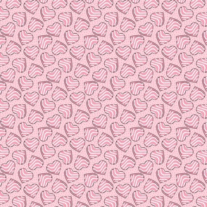 Pink Heart Valentine Cakes Pink Background - Extra Small Scale