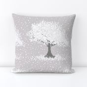 cherry blossom trees – celebration of spring bloom | white and gray | at dawn