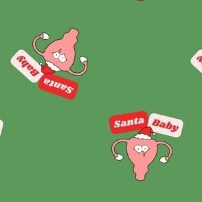 Santa Baby Funny Uterus Ovary Cervix OBGYN Christmas