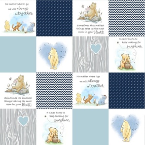 Classic Winnie the Pooh / Navy and Dusty Blue