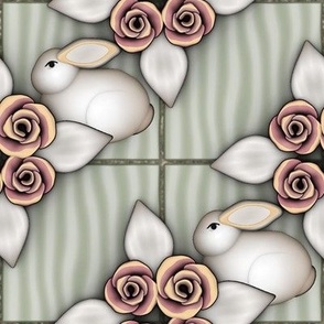 Porcelain Rabbits & Roses
