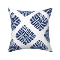 Tribal Ikat Diamonds in Navy Blue and White