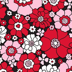 Bright Red and Pink Valentine Floral - XL Scale