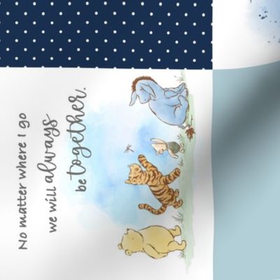 Classic Winnie the Pooh / Navy and Dusty Blue / Rotated