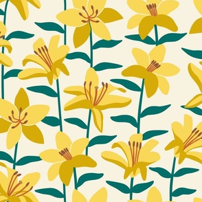 Medium Field of Yellow Lillies