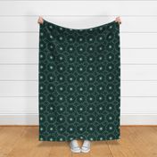 Otherworldly geometric stars and dots - forest green monochrome - coordinate for Otherworldly Botanicals - large