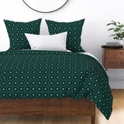 Otherworldly geometric stars and dots - forest green monochrome - coordinate for Otherworldly Botanicals - medium