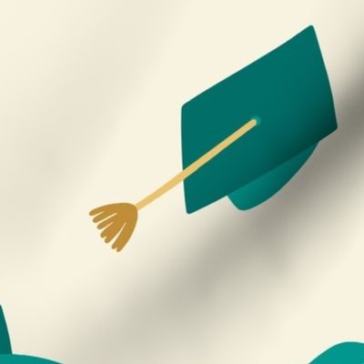 Large Green Graduation Caps