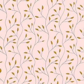 Vertical Stripe Branches on Blush Pink Background