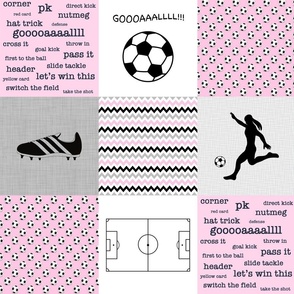 Soccer / Futbol / Soccer Patchwork / Girls Soccer / Pink