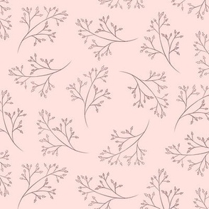 Spring Branches on Blush Pink Background
