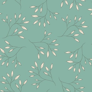 Branches on Teal Blue Background
