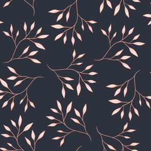 Branches on Dark Navy Blue Background