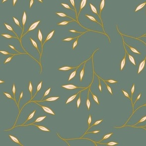Branches on Sage Green Background