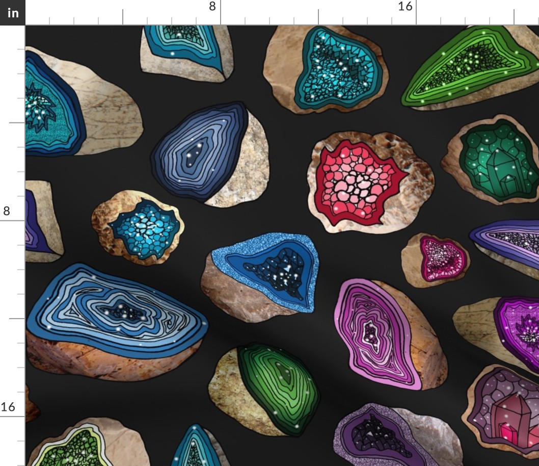 Geodes in Jewel Tones (large scale) 