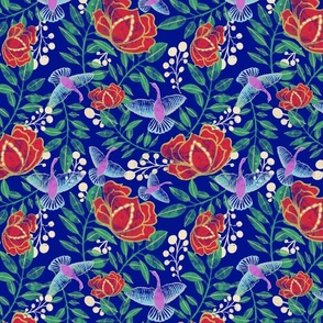 swan floral // purple blue - ivory berries // med scale