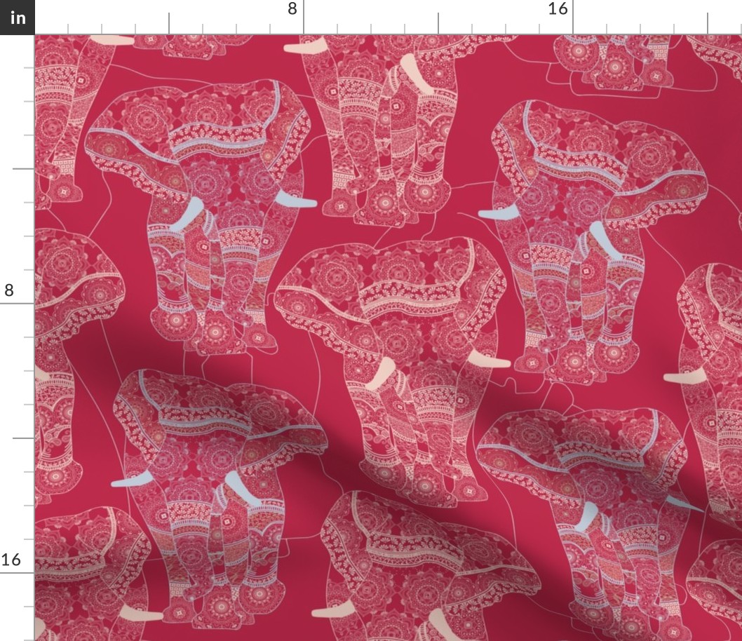 DesignerMim Viva Majestic Elephants - Viva w Outline