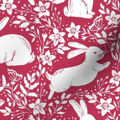 Year of the rabbit, Viva Magenta - Rustic Easter Bunnies