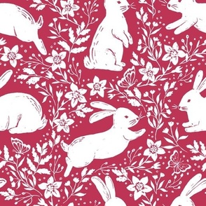 Year of the rabbit, Viva Magenta - Rustic Easter Bunnies