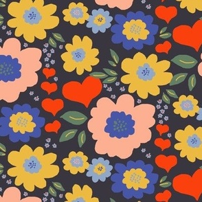 Nordic love flower surface pattern