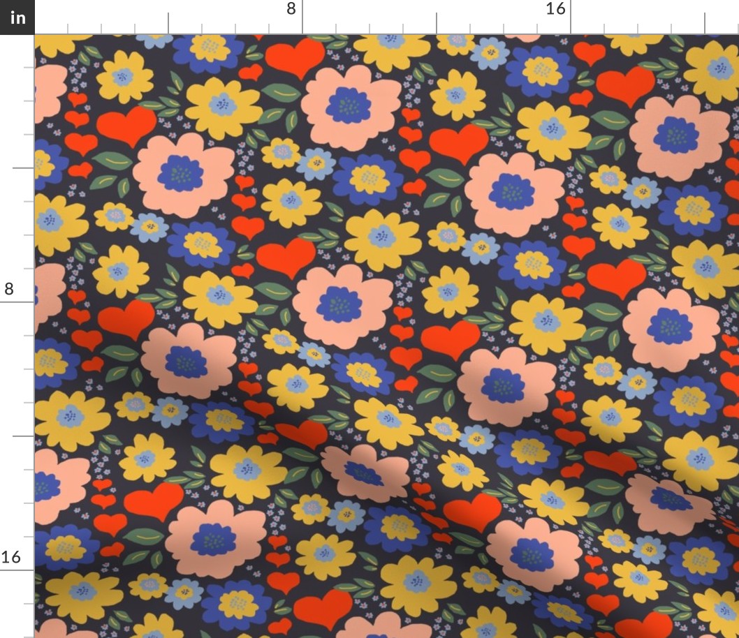 Nordic love flower surface pattern
