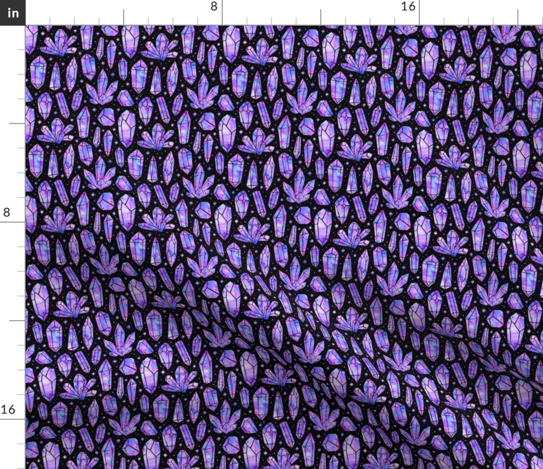  Pastel Crystals Purple on Black 1/2 Size