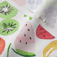 Ditsy Watercolor Fruit Snacks on White