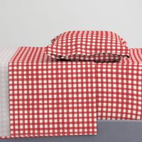 Watercolor Gingham Cool Red