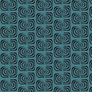 Swirls and Twirls in Teal and Black