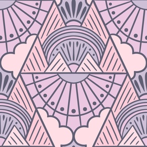 Mountain Sunrise Geometric | Jumbo Scale | Dreamy Lilac