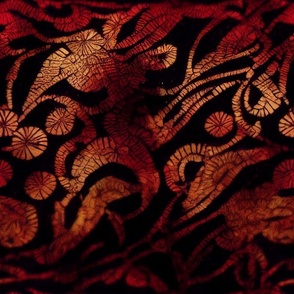 Tjap Batik Horizontal Pattern on Black by kedoki