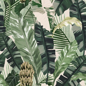 Tropical Leaves Green Jungle - L