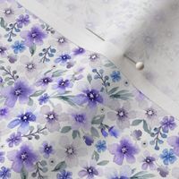 ( small ) Pretty watercolor floral, botanical florals, violet, lilac 