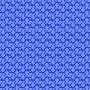 Interlocking Blue Circles on Vibrant Blue, Forever Red White and Blue