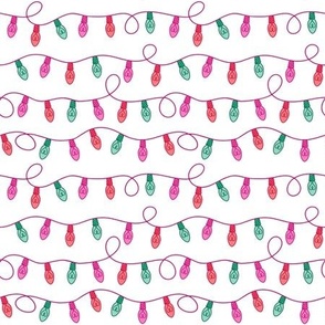 Festive Fairy Lights - SMALL - Pink Green Red White