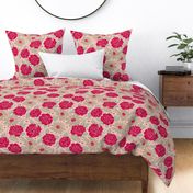 Viva Magenta Wild Roses / Large Scale